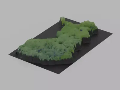 Finland Map Country Low-poly 3D model