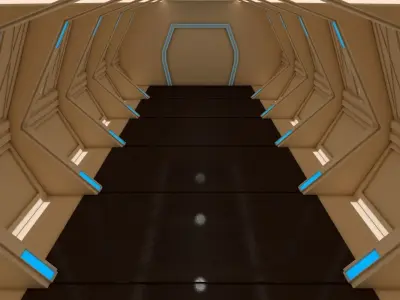 Sci Fi Corridor Low-poly 3D model