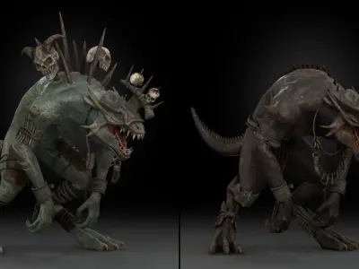 Serpens Dragon Rigged Game Ready Low-poly 3D model