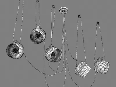 727153 Omega Lightstar chandelier hanging 3D model