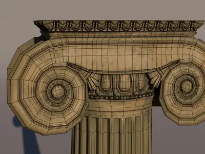 Ionic Column Low-poly 3D model
