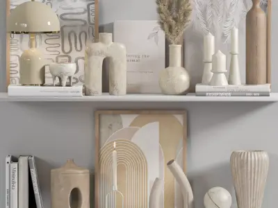 Decorative-set-01 shelf 3D model