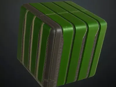 Green Sci-Fi Metal Panel PBR Seamless Texture