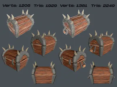 Stylized Crate Low-poly 3D model