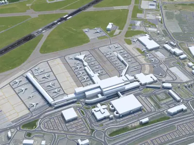 Glasgow Airport 10km Low-poly 3D model