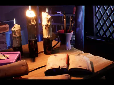 Stylized Wizard Room Low-poly 3D model