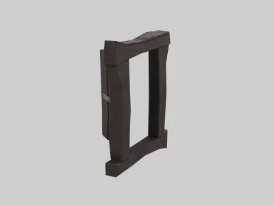 Stylized Wooden Window Low-poly 3D model