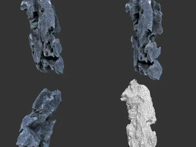 8 Low Poly Erosion Rocks - 231126 Low-poly 3D model