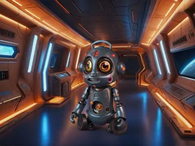 Cute Robot Child  Low-poly 3D model