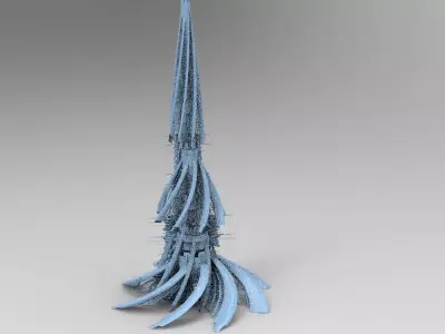  Modern Sci Tower Spiral Tall  3D model