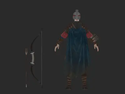 Ancient archers Low-poly 3D model