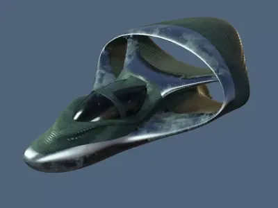 airship model futuristic spacecraft Low-poly 3D model