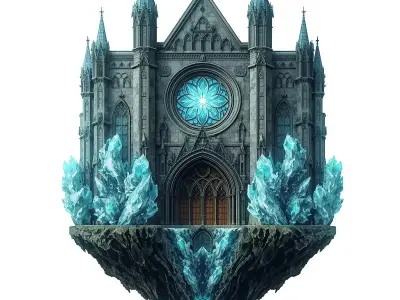 Celestial Crystal Cathedral 3D Model Low-poly 3D model