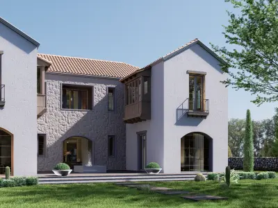 Spanish Style House Low-poly 3D model