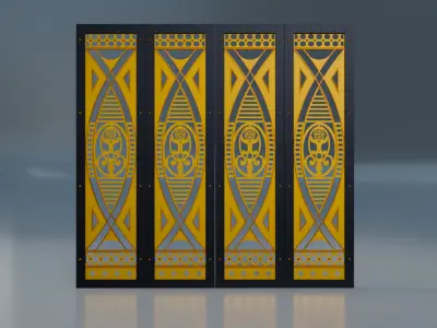 Decorative Ornamental Iron Panel - Stylized Classic CNC Design 3D model