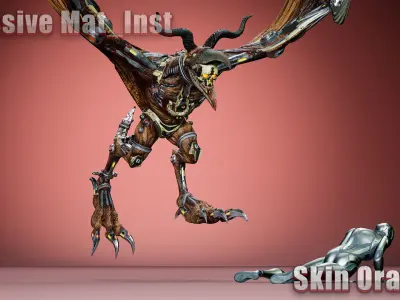 Cyborg Gargoyle Low-poly 3D model