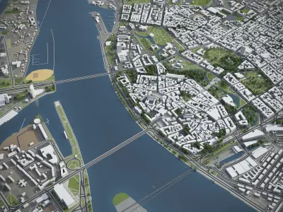 Riga - 3D City Model Low-poly 3D model