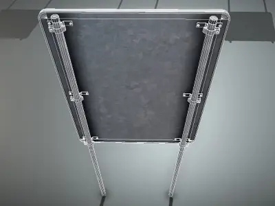 Verkehrszeichen-Einengungstafel directional signs on table Low-poly 3D model