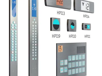 Floor indicators and elevator control panels - Collection 1 3D model