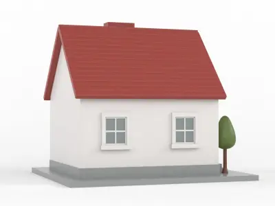 Cartoon House 3D model 11
