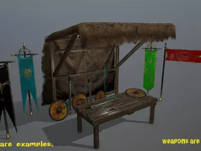 market  bench 1 Low-poly 3D model