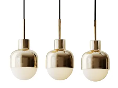 Gold Simple Iron Droplight Pendant Light 3D model