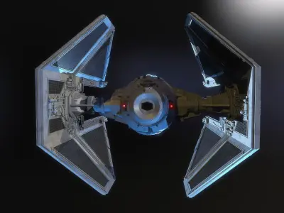 TIE interceptor Star Wars 3D model