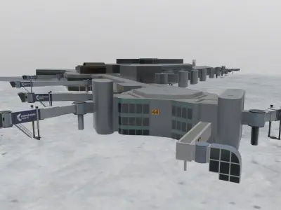 EGCC Terminal 3 Low-poly 3D model