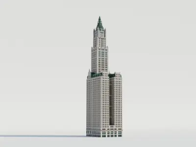 NYC The Woolworth Building Low-poly 3D model