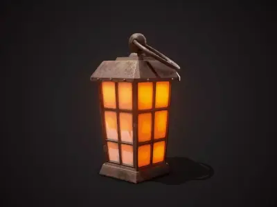 PBR Pirate Lantern Low-poly 3D model