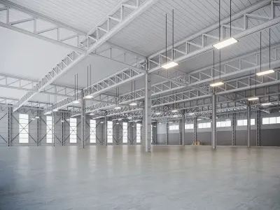 low poly interior warehouse 21 3D model