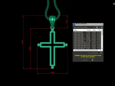 Cross Light Gold 4CP027 3DM STL 3D print model