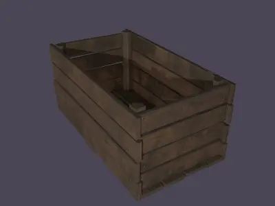 Wooden Crate Low-poly 3D model