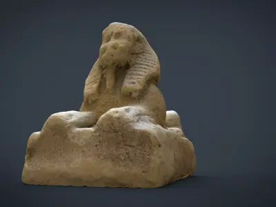 sphinx egyptian statue of person Low-poly 3D model