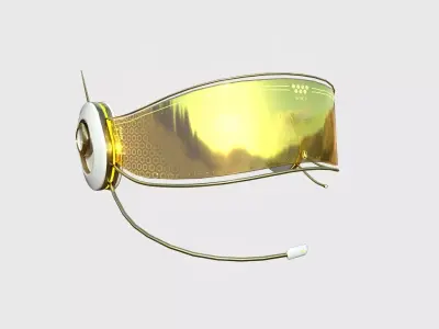 SciFi Glasses H06 White Gold - Character Design Fashion Low-poly 3D model