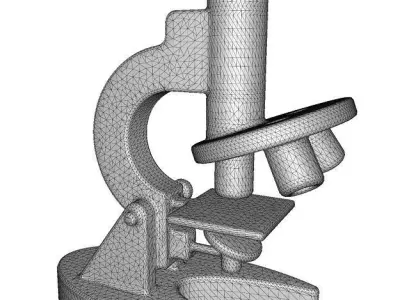 Metallic Microscope Toy Low-poly 3D model