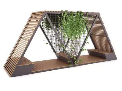 Bench with Shelter SHELTER SERIES - MODEL 20 3D model