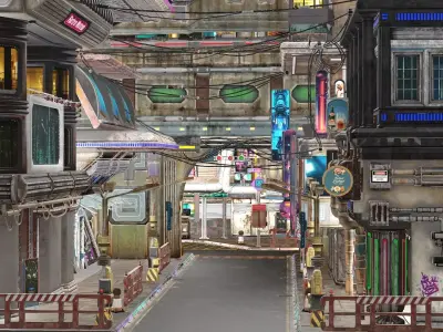 Sci Fi Futuristic City  Pack Low Poly 3D Model Low-poly 3D model