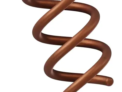 Copper Spiral Lamp Filament 3D model