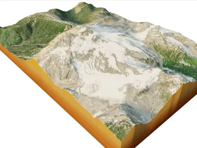 Mount Garibaldi 3d model terrain Low-poly 3D model