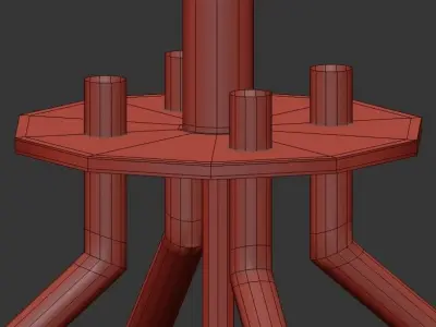 Orrizo 6 modern chandelier with gold rods 3D model