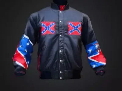  Vintage Confederate Bomber Jacket  Realistic Game-Ready Model  Low-poly 3D model