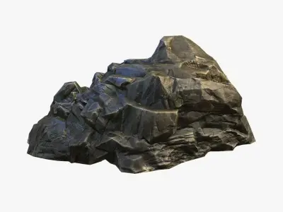Mossy Boulder 2 Low-poly 3D model