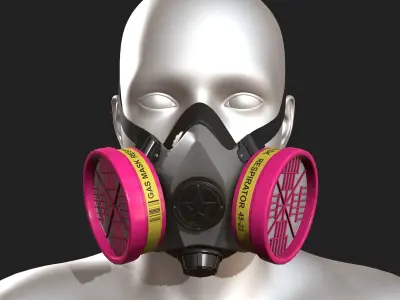 Gas mask plastic protection combat military  Low-poly 3D model