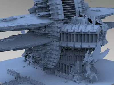 Art Deco Sci-Fi Tower 3 towers  3D model