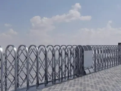Realistic Animated Gate Low-poly 3D model