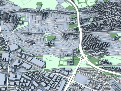 Stretford Town in England 3D model