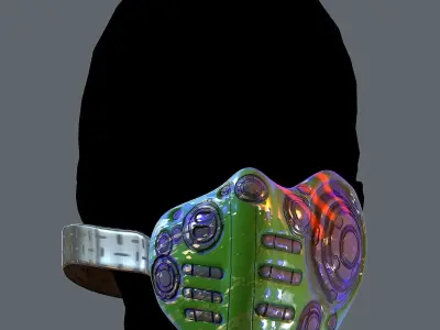 Gas mask helmet 3d model scifi Low-poly Low-poly 3D model