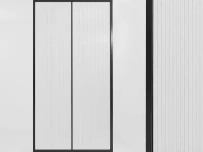 Glass partition door 477 Low-poly 3D model