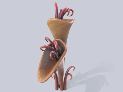 Alien plant Low-poly 3D model